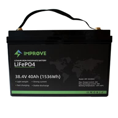 IMPROVE Lithium Batteri 36V 40Ah (LiFePO4) BMS 40A