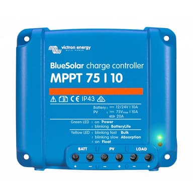 VICTRON Blue Solar MPPT 75/10 u/blåtann