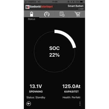 SKANBATT Bluetooth Lithium Batteri 12V 50AH 50A BMS