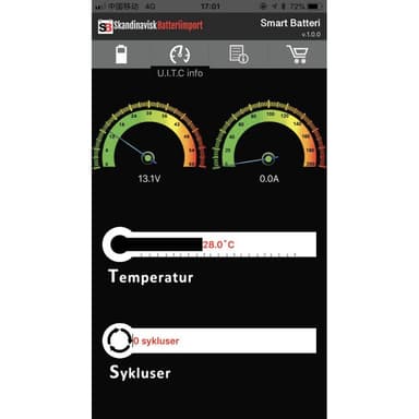 SKANBATT Bluetooth Lithium Batteri 12V 50AH 50A BMS