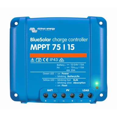 VICTRON Blue Solar MPPT 75/15 u/blåtann