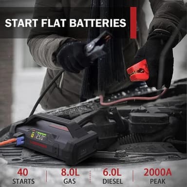 LOKITHOR Lithium Startbooster 2000A med 150 PSI Luftkompressor