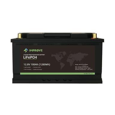 IMPROVE Lithium Batteri 12V 100Ah (LiFePO4) BMS 100A - BOBIL