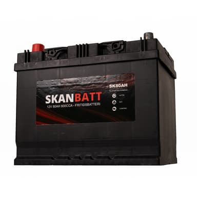 SKANBATT Fritidsbatteri 12V 80AH 600CCA (256x174x205/225mm) +venstre