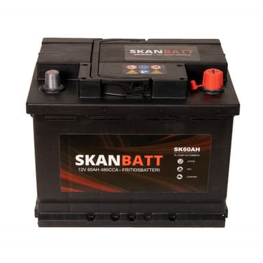 SKANBATT Fritidsbatteri 12V 60AH 480CCA (242x175x190/190mm) +høyre