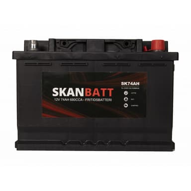SKANBATT Fritidsbatteri 12V 74AH 680CCA (278x175x190/190mm) +høyre