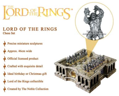 Noble Collection Ringenes Herre sjakkbrett og brikker