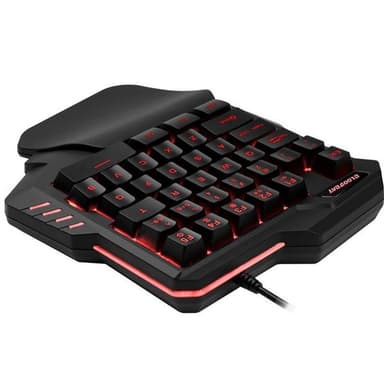 Enhånds gaming-tastatur med belysning - 7 RGB-farger