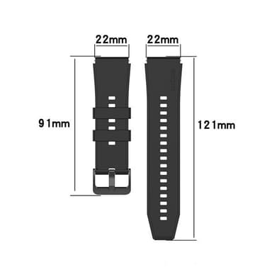 Silikonarmbånd 22 mm for Huawei Watch GT3 Pro 46 mm - Svart
