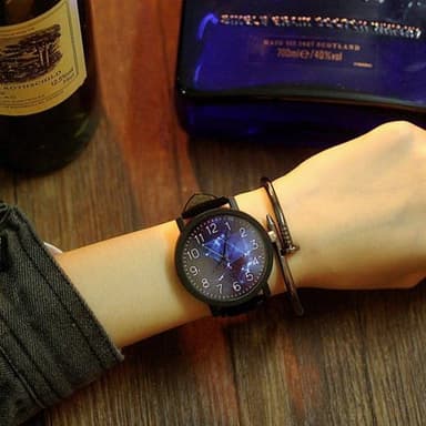 Armbåndsur Kunstlærbånd Cosmic Svart