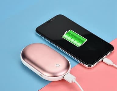 Powerbank og håndvarmer i ett, 5000 mAh - Rosa