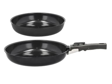 HOLM Fryingpan set removable handle Dia 24+28 cm Black