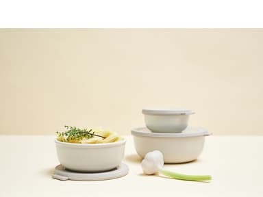 Mepal Rektangulær bolle m/lokk Nordic white