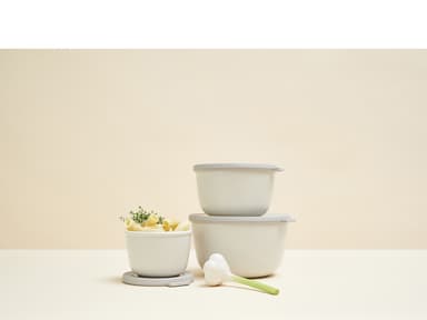 Mepal Rektangulær bolle m/lokk Nordic white