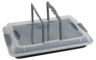 Funktion w/lid Frying dish 42 x 29 cm Grey