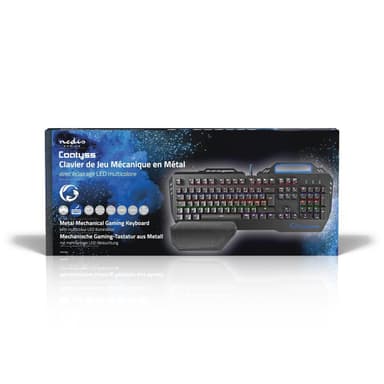 Nedis Wired Gaming Keyboard | USB | Mekaniske Nøkler | RGB | French | FR Layout | USB-Strøm | Strømkabel lengde: 1.70 m | Gaming