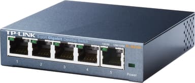 TP-LINK, nettverksswitch, 5-ports 10/100/1000Mbps, RJ45, metall