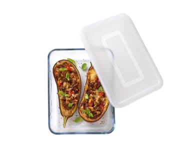 Pyrex Fat rektangulært m/lokk Klar