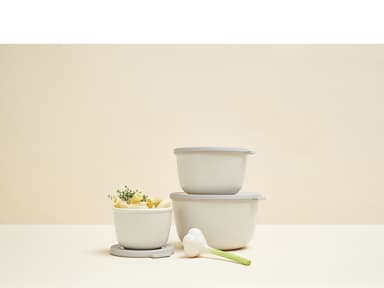 Mepal Rektangulær bolle m/lokk Nordic white