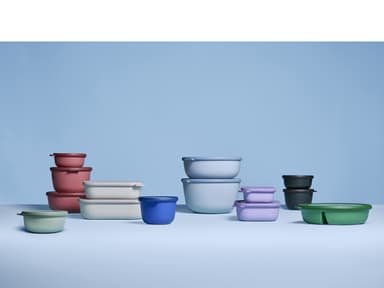 Mepal Rektangulær bolle m/lokk Nordic white