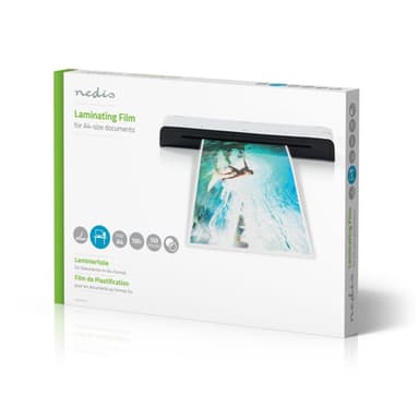 Nedis lamine~~POS=TRUNC Film | A4 | Tykkelse: 100 µm | Pakker per: 100 stk. | Plast | Gjennomsiktig