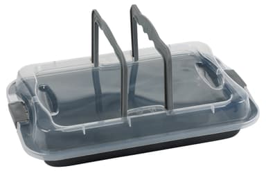 Funktion w/lid Frying dish 36,0 x 23 cm Grey