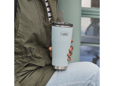 Thermos Thermo mug with straw 0.7 liter Light blue