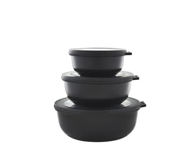 Mepal Cirqula low Bowl set 3 pcs Black