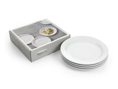 Pillivuyt Michelle plate flat Dia 26 cm 4 pcs White