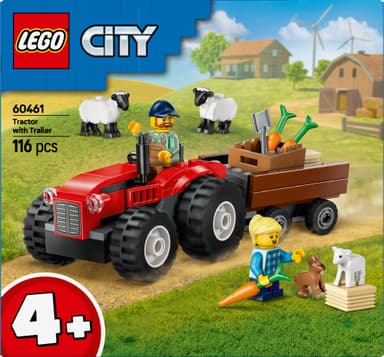 LEGO City Sett med rød traktor, henger og sau 60461