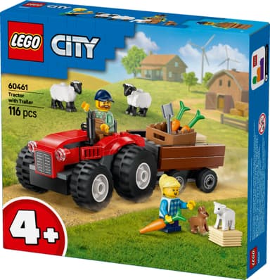 LEGO City Sett med rød traktor, henger og sau 60461