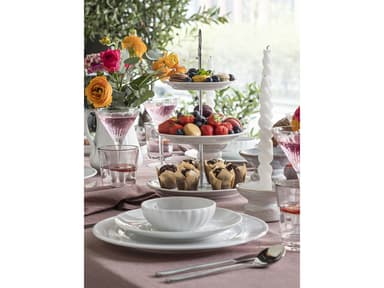 Pillivuyt Plissé plate flat Dia 28 cm White