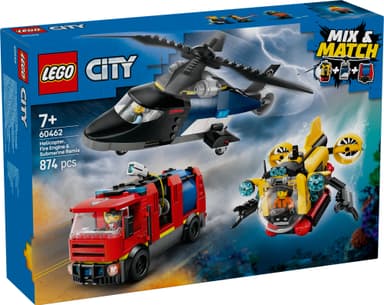 LEGO City Pakke med helikopter, brannbil og ubåt 60462