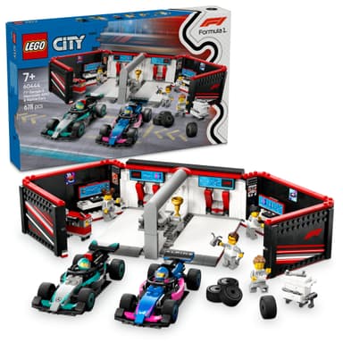 LEGO City F1-verksted med Mercedes-AMG og Alpine 60444