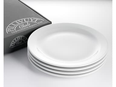 Pillivuyt Michelle plate flat Dia 26 cm 4 pcs White