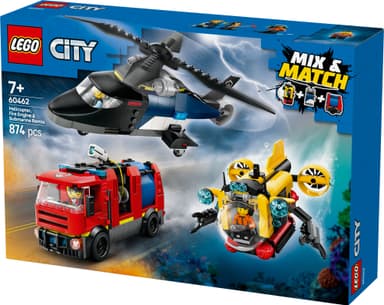 LEGO City Pakke med helikopter, brannbil og ubåt 60462
