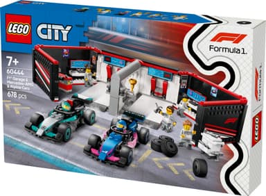 LEGO City F1-verksted med Mercedes-AMG og Alpine 60444