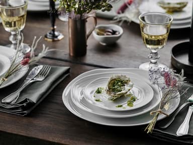 Pillivuyt Boulogne plate flat Dia 16,5 cm White