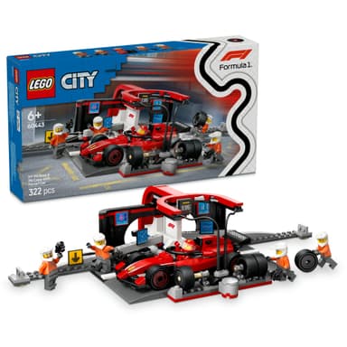 LEGO City F1-depotstopp og -team med Ferrari-bil 60443