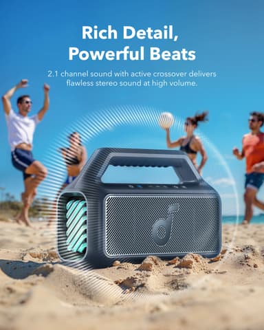 Soundcore Boom 2 bærbar trådløs høyttaler (blå)