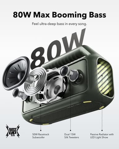 Soundcore Boom 2 bærbar trådløs høyttaler (grønn)