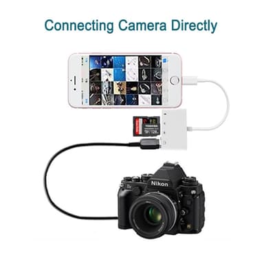 NÖRDIC Lightning-kortleser 2 spor SD, MicroSD 1xUSB-A, 1xUSB-C Lading UHS-I
