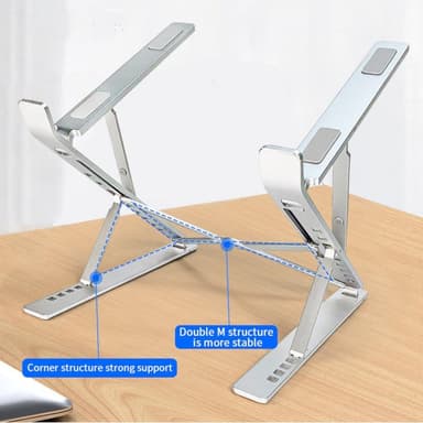 NÖRDIC justerbart laptopstativ i aluminium i to nivåer for opptil 17"" notebookstativ laptopstativ