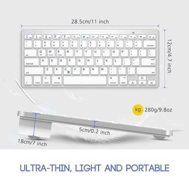 NÖRDIC Bluetooth-tastatur 78 taster amerikansk layout