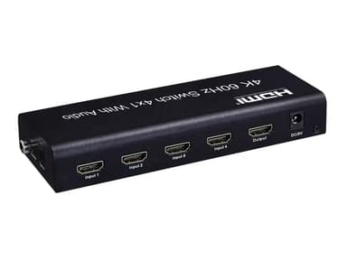 NÖRDIC HDMI Switch 4 til 1 Ultra HD 4K60Hz 4: 4: 4 HDCP2: 2 HD10 SPDIF og Stereo Dolby DTS HD PS3 / 4/5, Xbox, Chromecast, kompatibel med Nintendo Switch