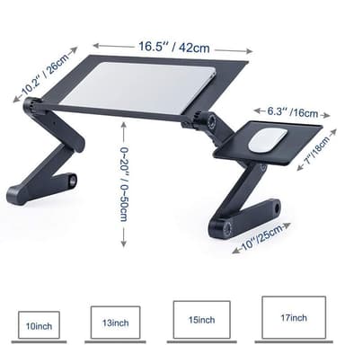 NÖRDIC Notebook Holder Folding og justerbar Opptil 17 ""Laptop Site Table Laptop