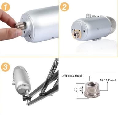 Tabellmontering NÖRDIC mikrofonpasser passer også til blå Yeti og Blue Snowball 5/8 tommers adaptermikrofonarm