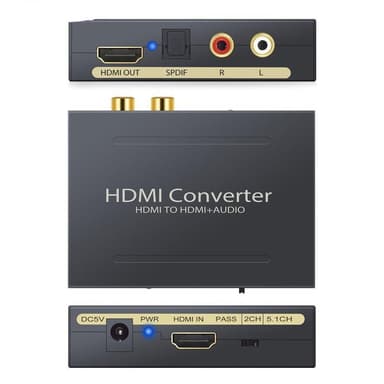 NÖRDIC HDMI Audio Extractor 1XHDMI inngang til 1xHDMI Full HD, 1XTOSLINK og 2XRCA-utgang