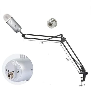 Tabellmontering NÖRDIC mikrofonpasser passer også til blå Yeti og Blue Snowball 5/8 tommers adaptermikrofonarm