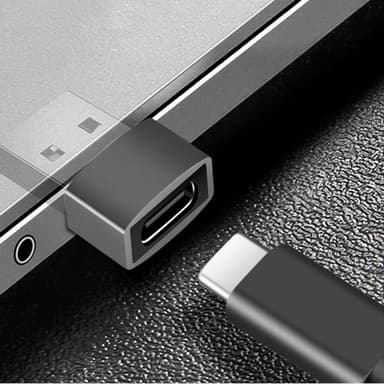 NÖRDIC USB C til OTG USB En mini adapter metall grå